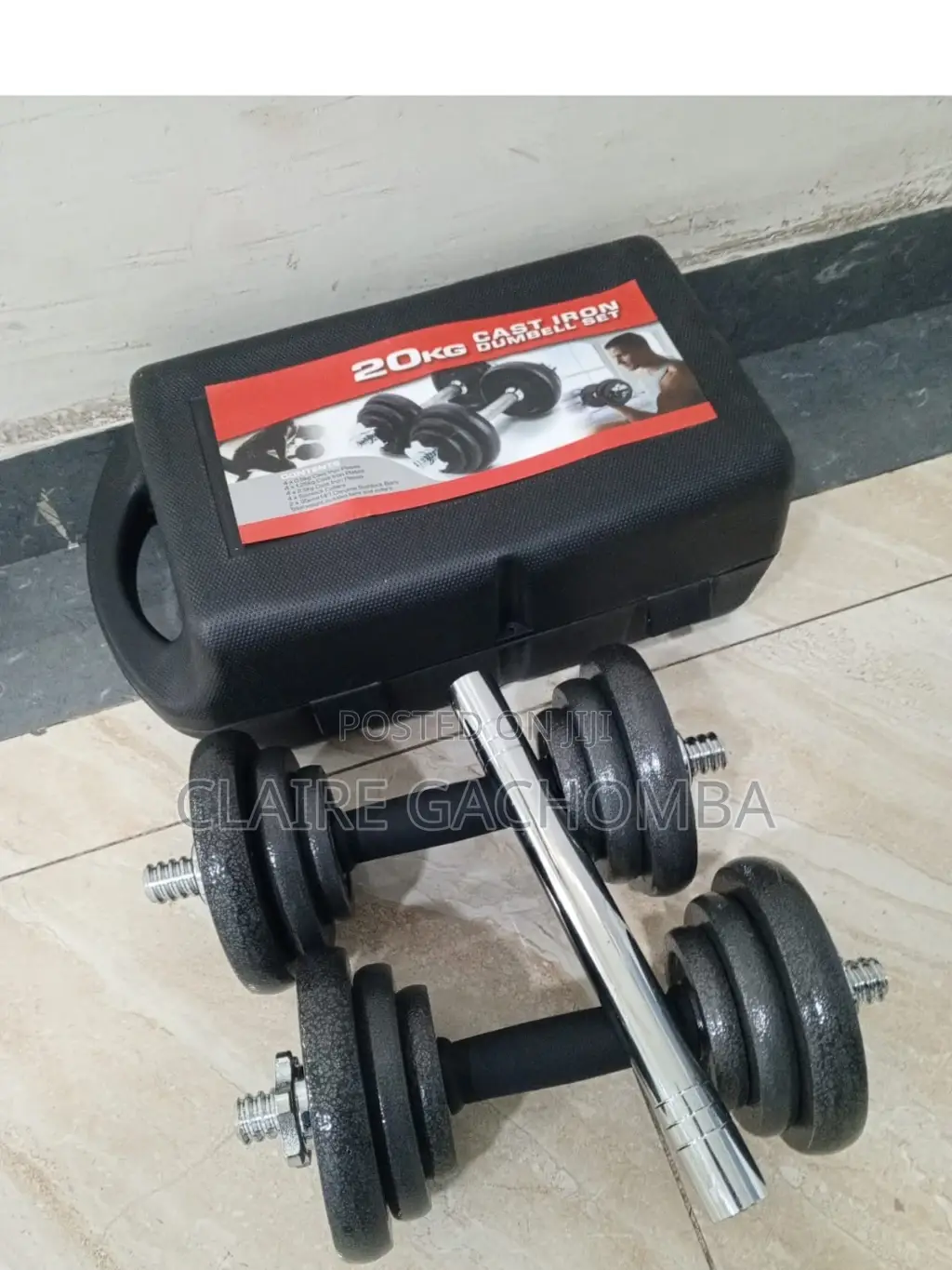 20 KGS Cast Iron Dumbbell Set With Case