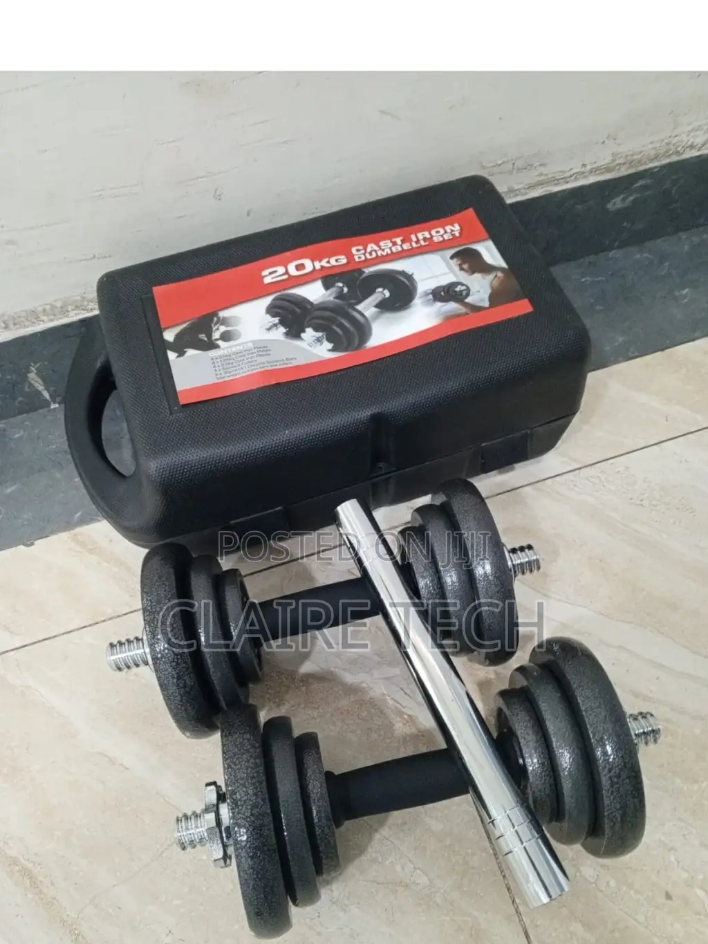 20 KGS Cast Iron Dumbbell Set With Case