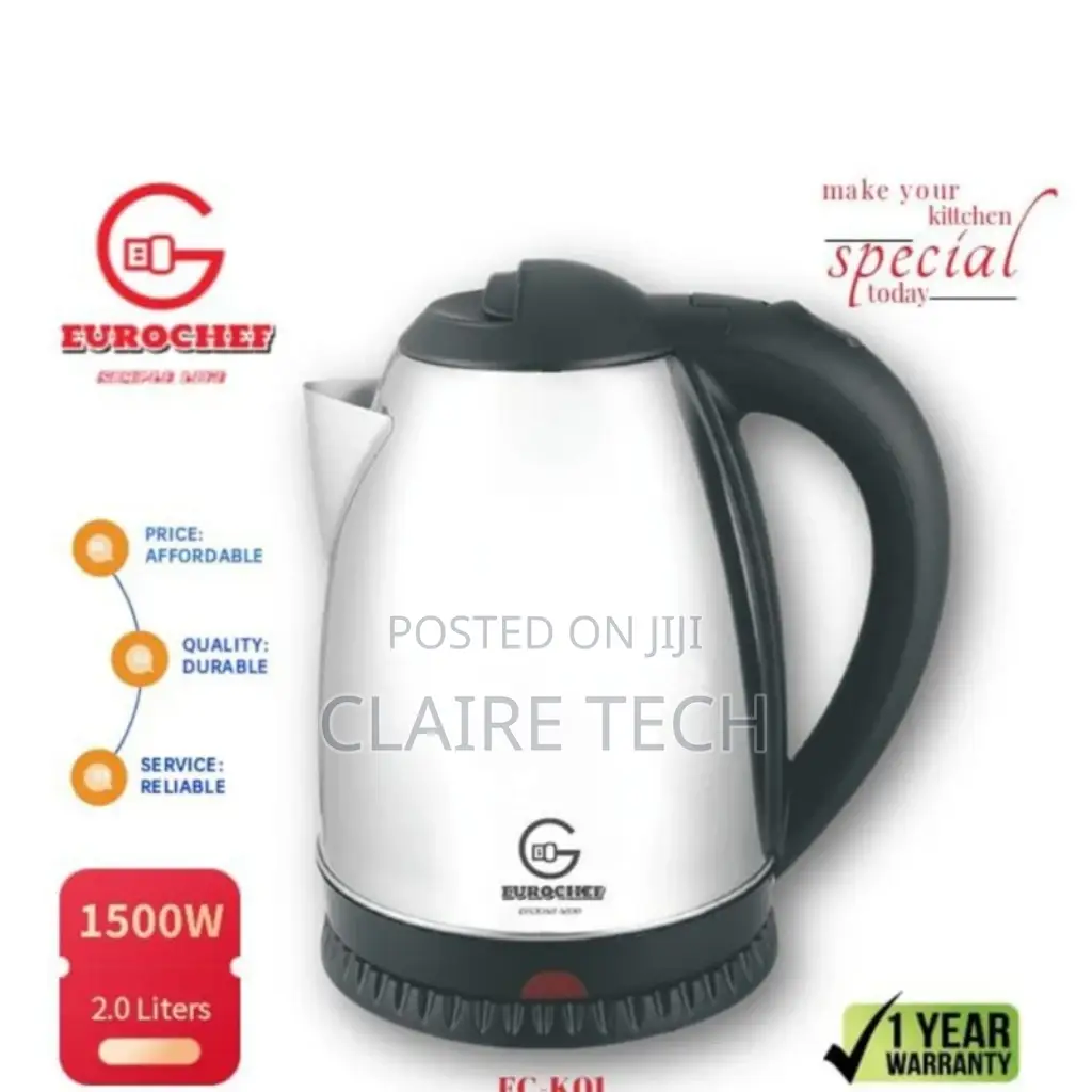 Eurochef Stainless Steel 2 Litres Automatic Kettle