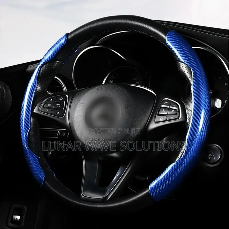 2 Halves Steering Wheel Cover 38cm 15inch Carbon Fiber