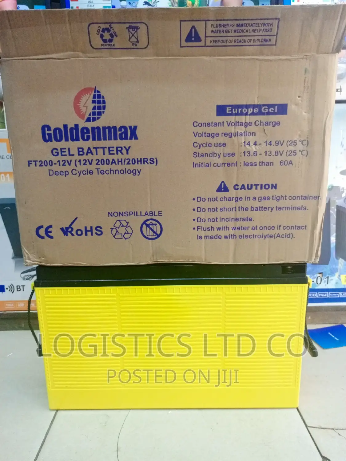 Goldenmax GEL Battery FT200-12V(12V200AH/20AH)Slim Battery