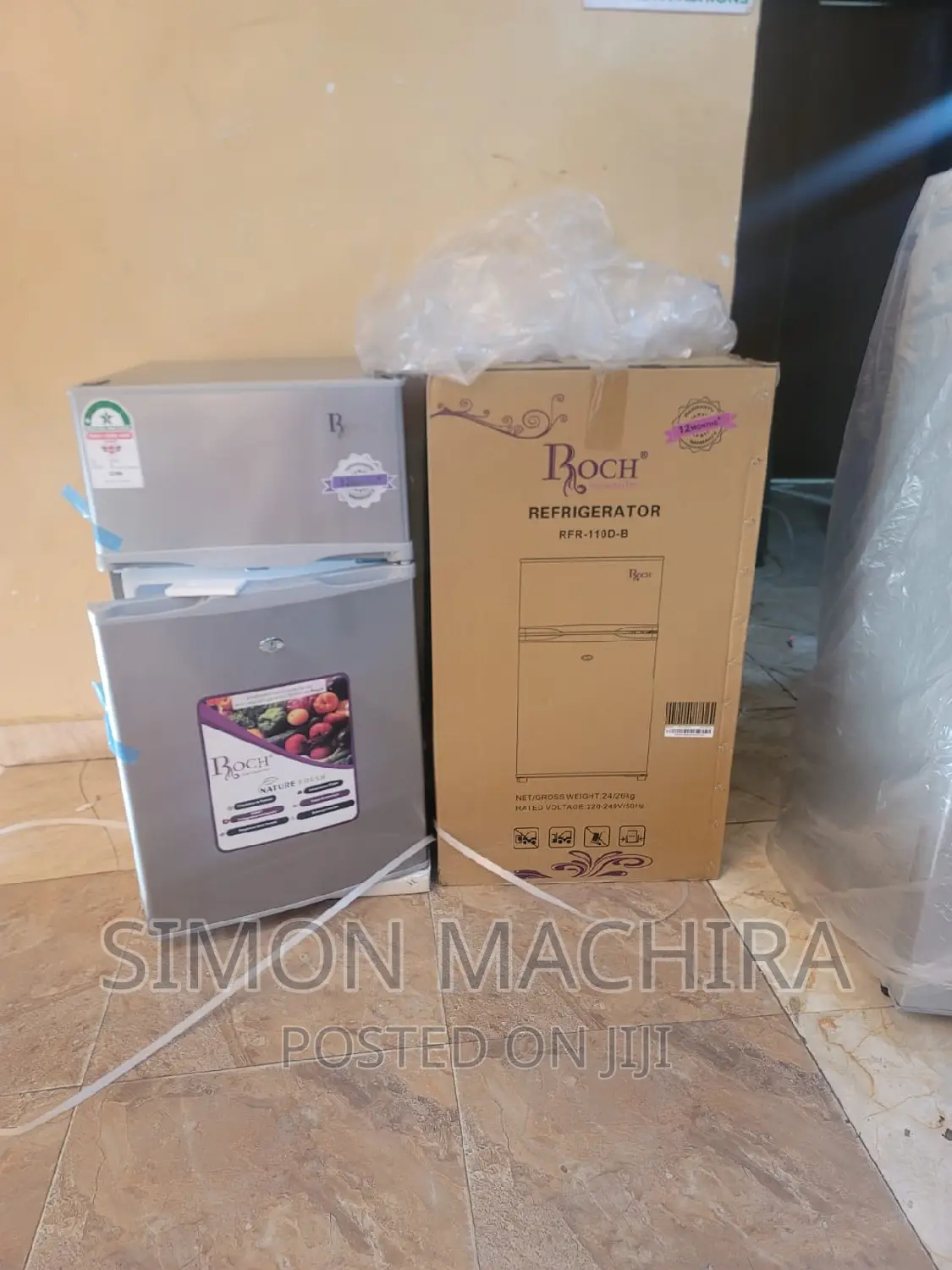 Roch RFR-110D-B Double Door Fridge Mini-Fridge