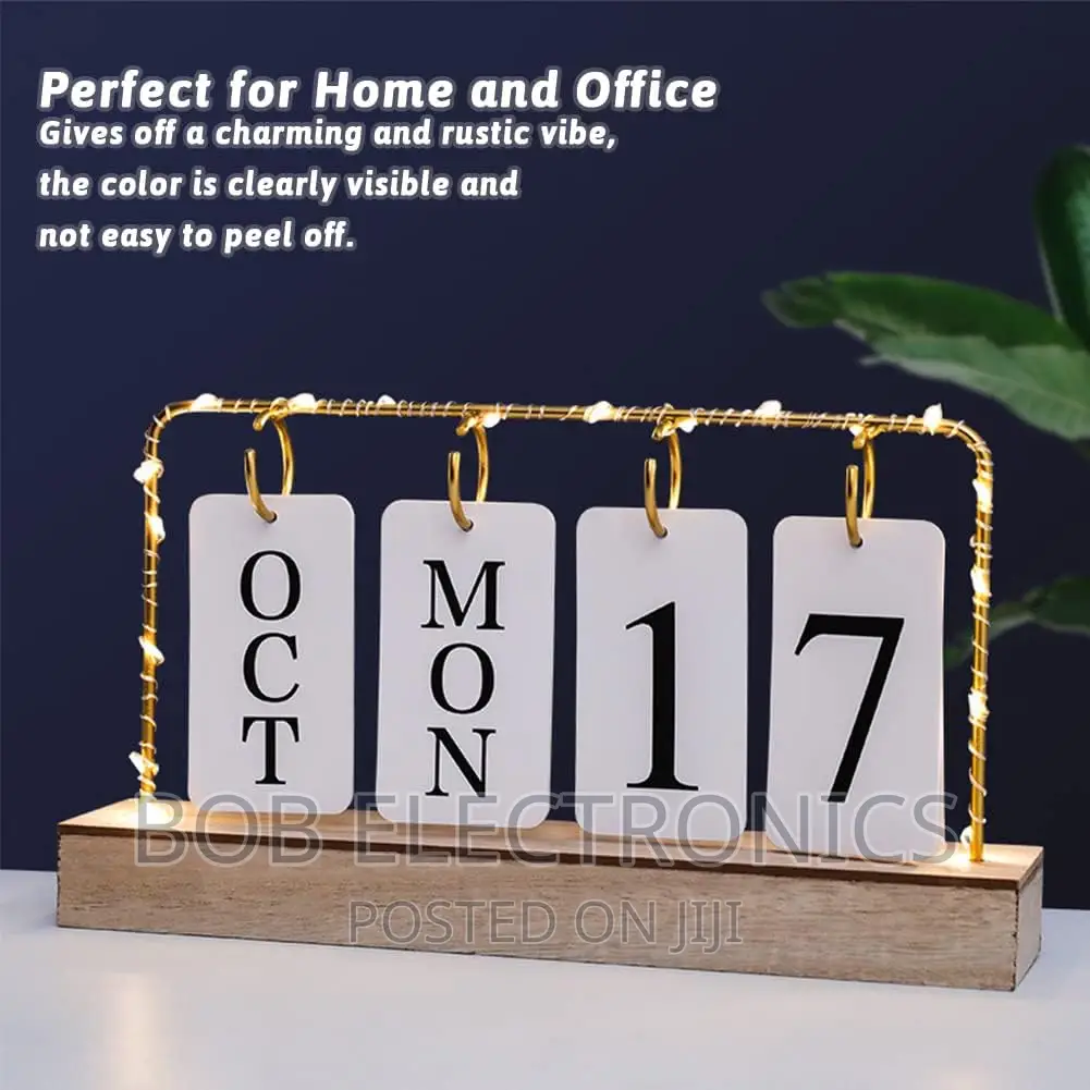Wooden Desktop Led Calendar