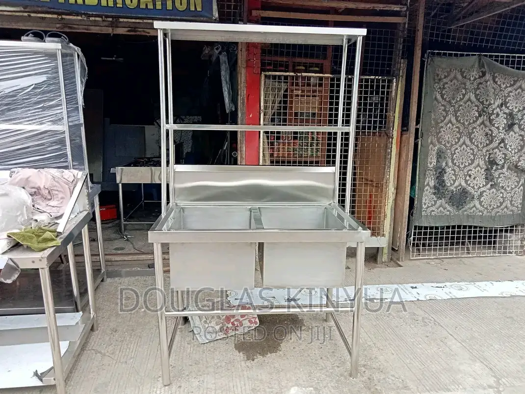 Stainless Steel Double Bowl Sink Rack.