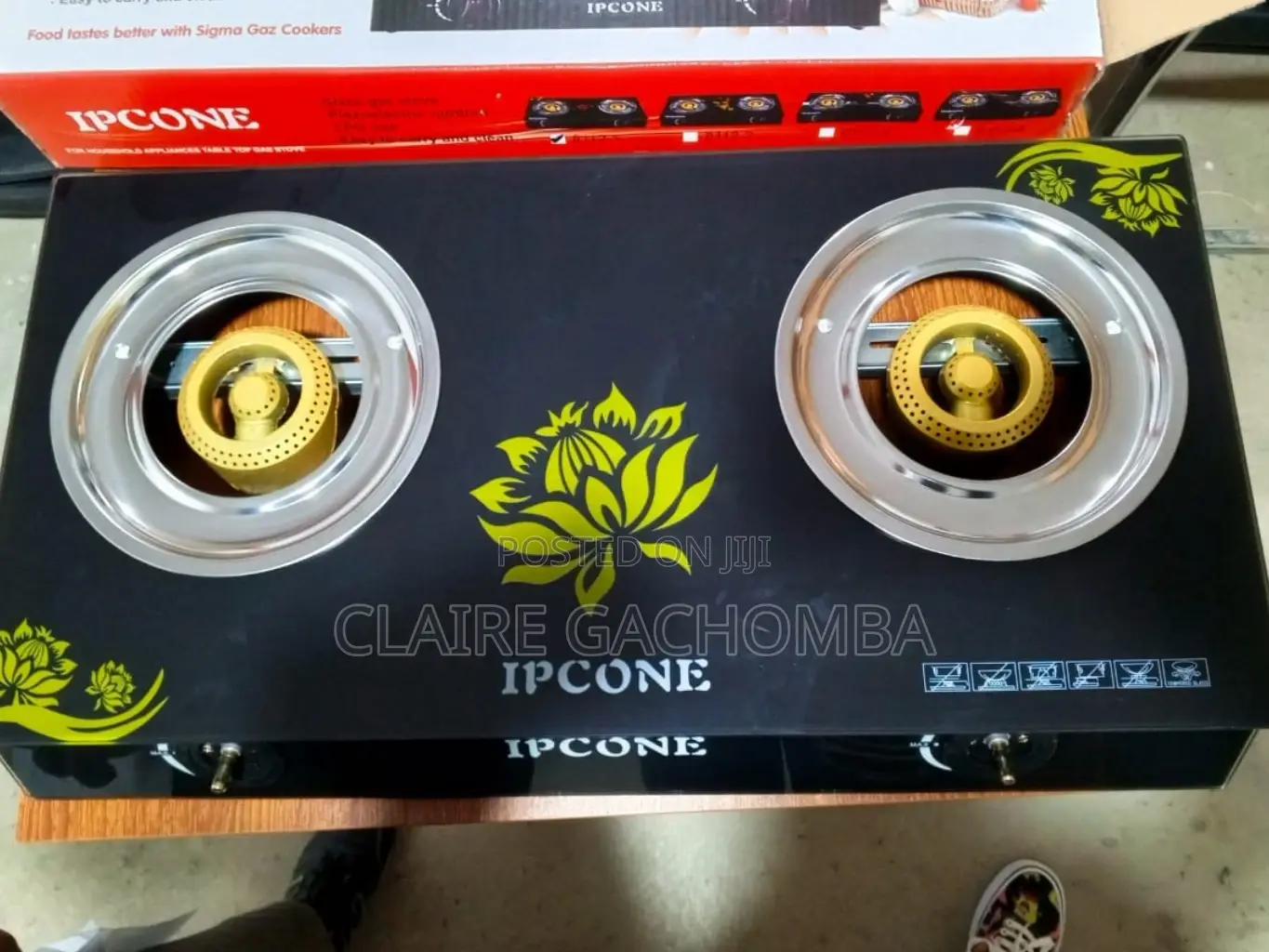 Ipcone 2 Burner Glass Table Top Gas Cooker