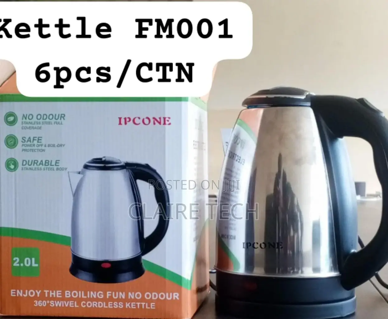 Ipcone 2 Litres Stainless Steel Electric Water Kettle.