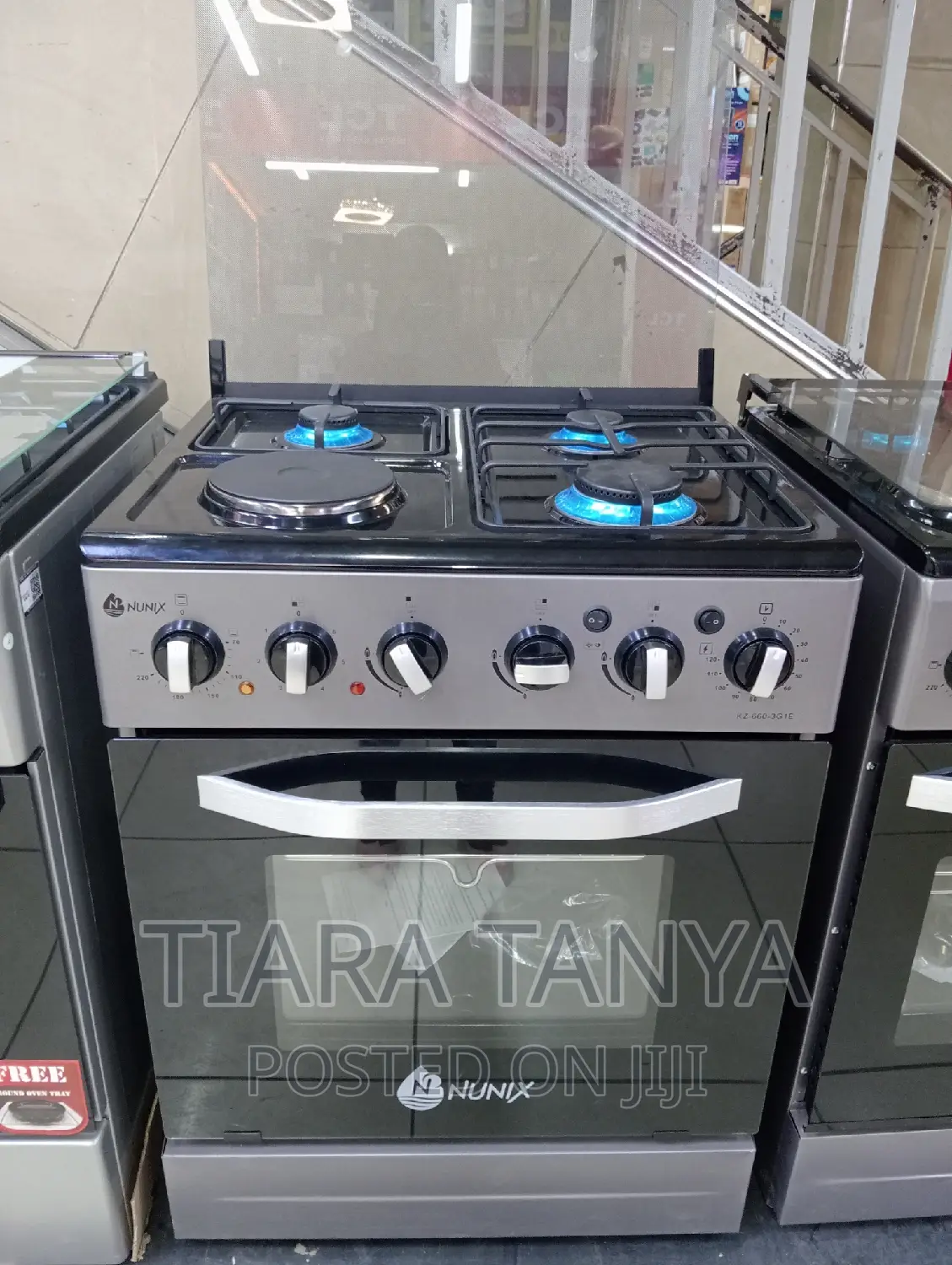Eurochef Standing Cooker 3+1 Electric Oven 50x55cm