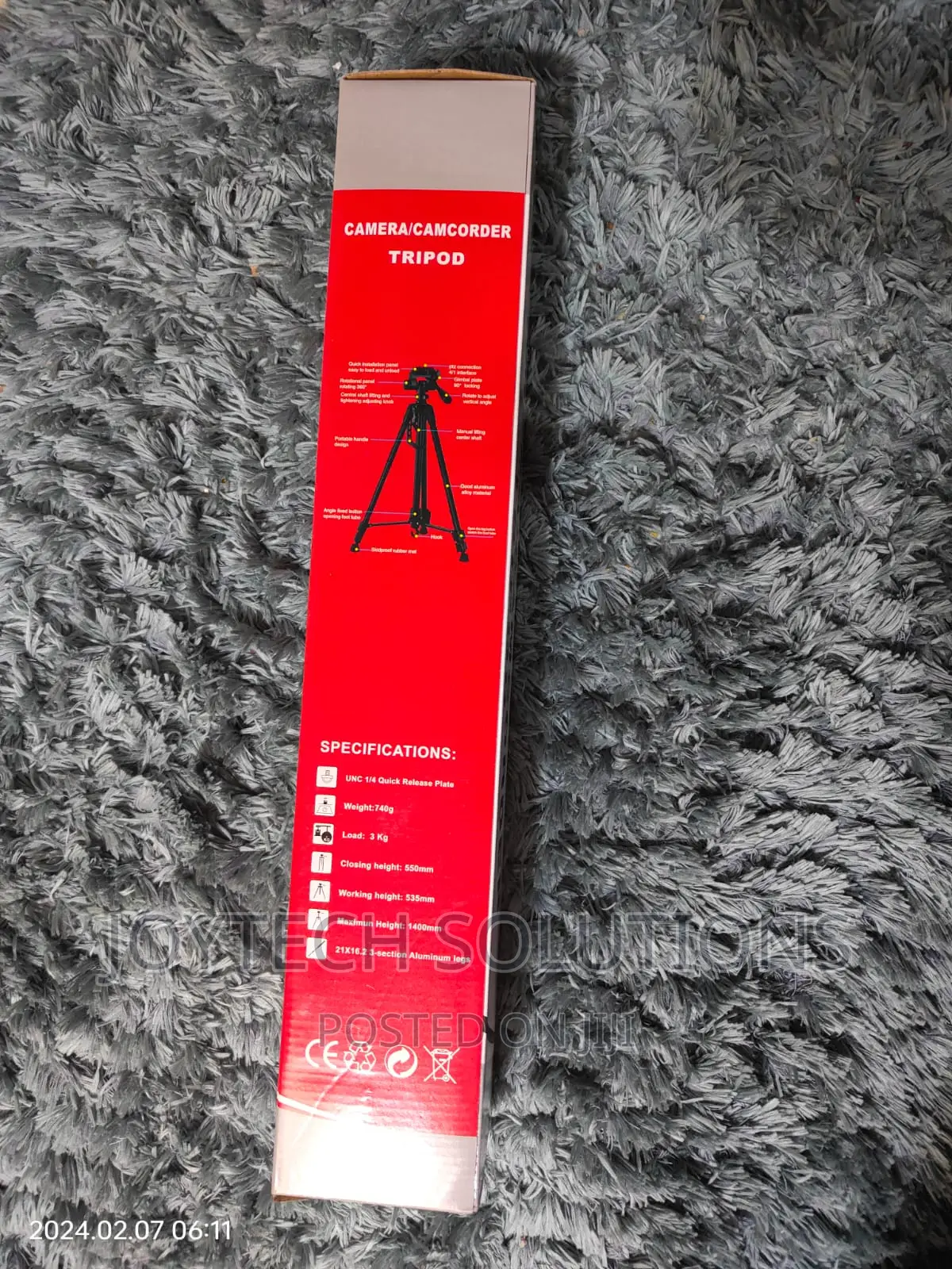 Phone Stand/ Camera/Camcorder Tripod Stand. 1400mm Height