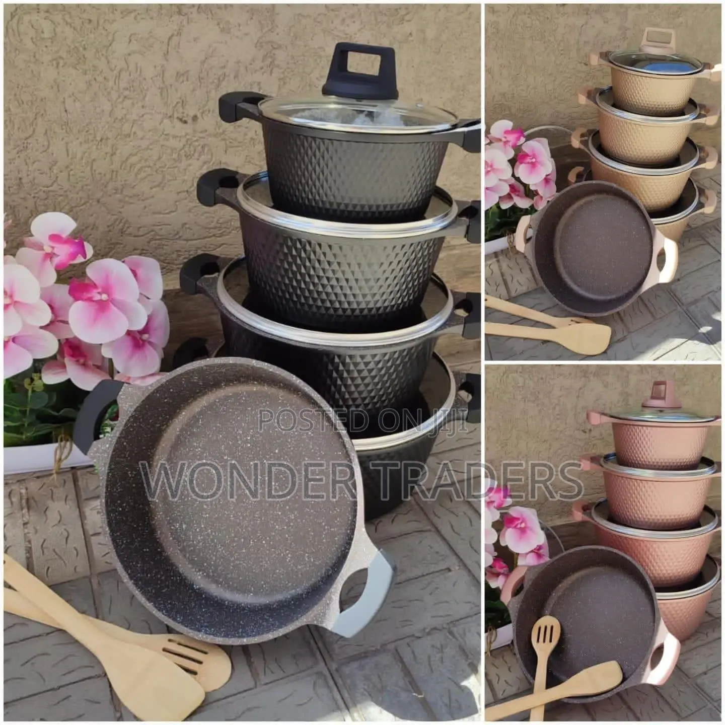UNIQUE 12 PCS Granite Cookware Set