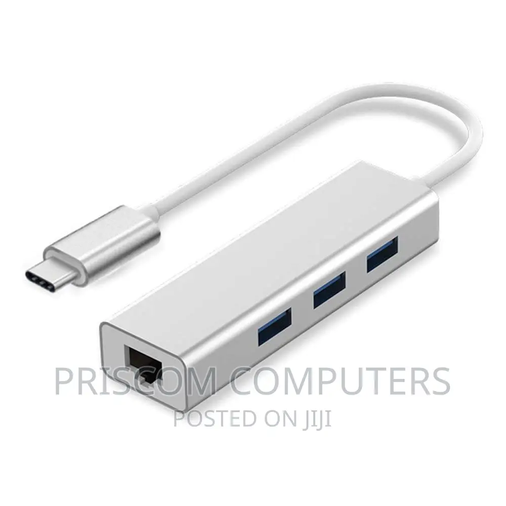 Type -C To 3-port USB Hub + RJ45 Adapter - Type-c To Gigabit