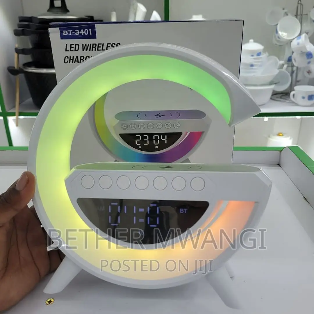 White Smart Night Light Wireless Bluetoothspeaker With Alarm