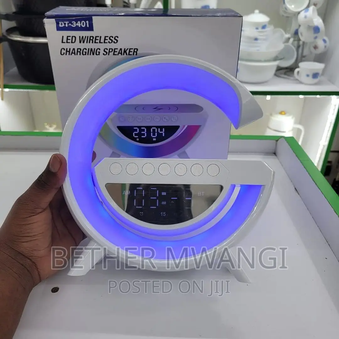 White Smart Night Light Wireless Bluetoothspeaker With Alarm
