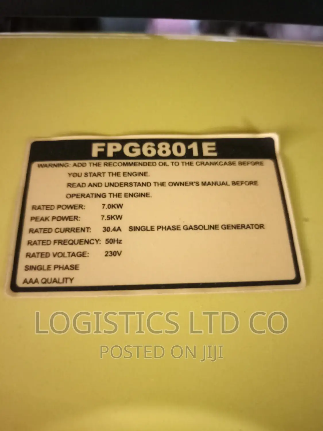 7.5kva Lenhard Golf Gasoline Petrol Generator Fpg6801e