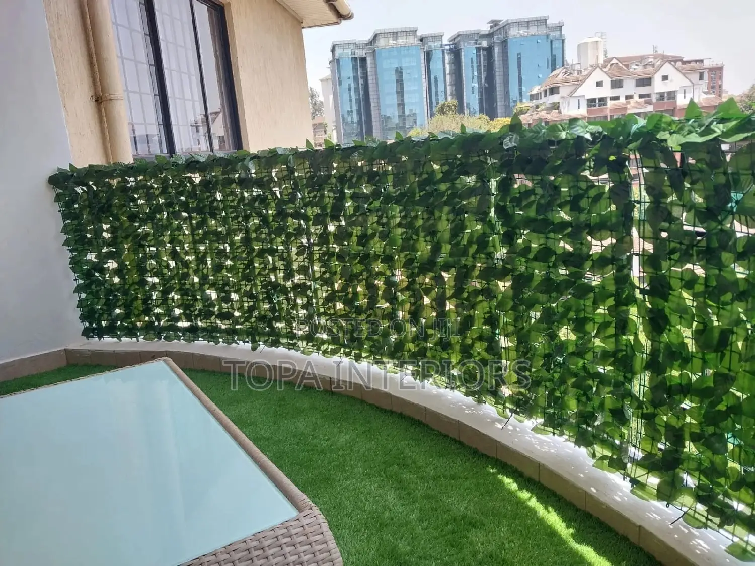 Realistic Lush Green Artificial Balcony Privacy Fence
