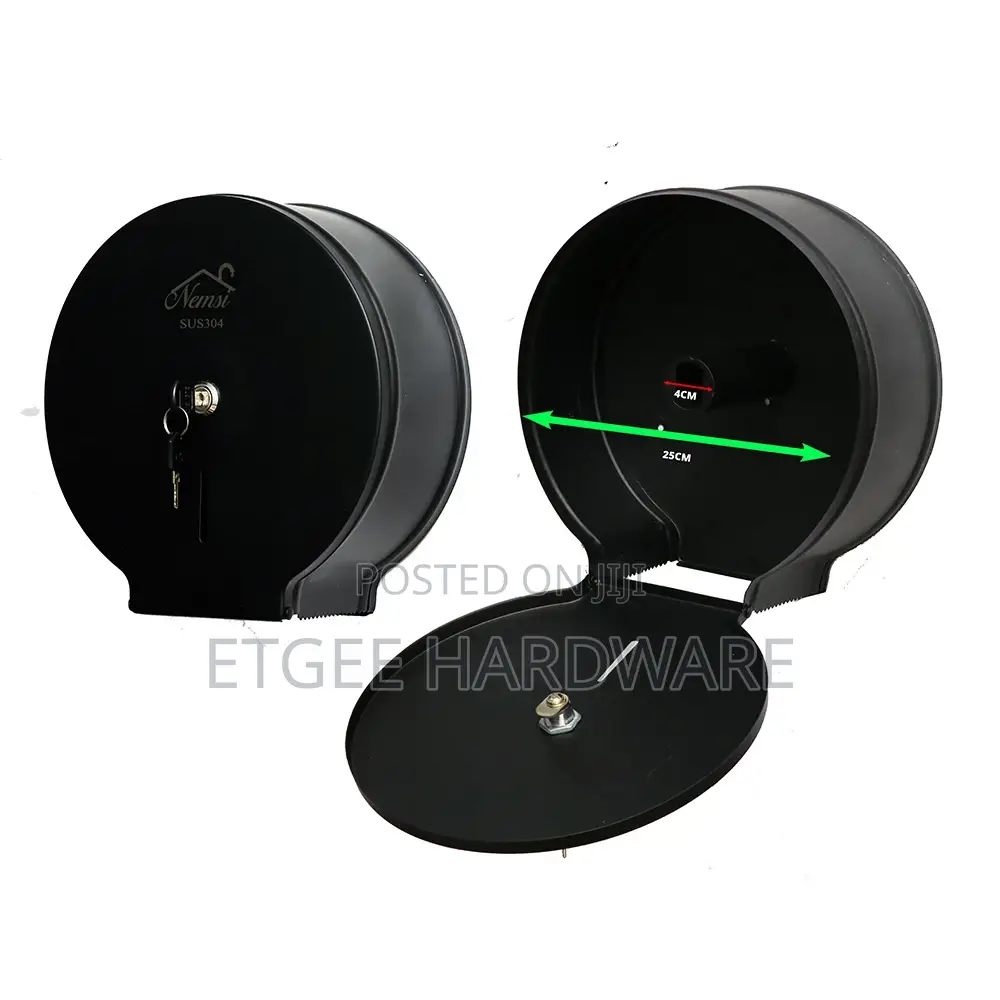 Jumbo Tissue Holder Black Steel