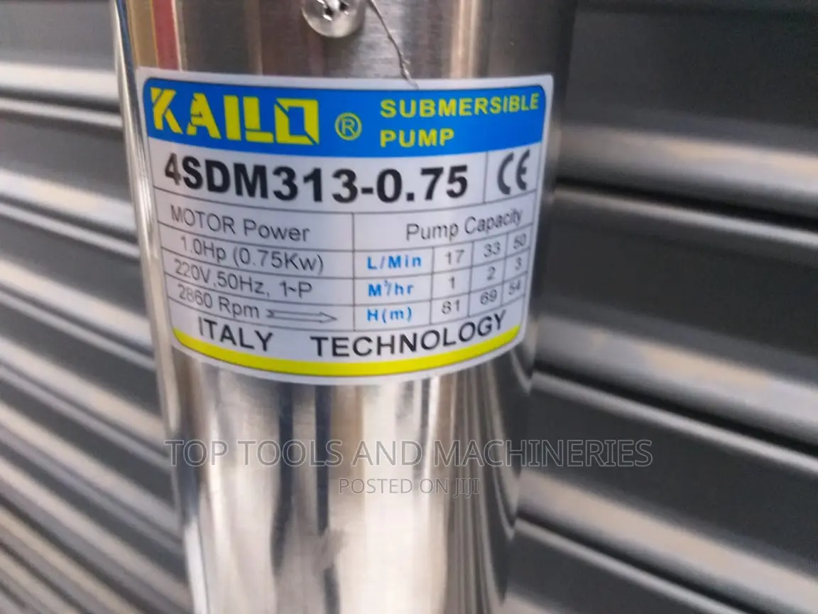 Kailo 1hp 0.75kw Submersible Pump 81 MTRS Head