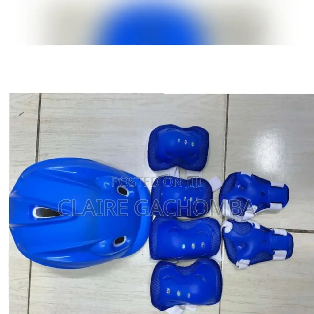 Pink/Blue Helmet With Protective Gears 