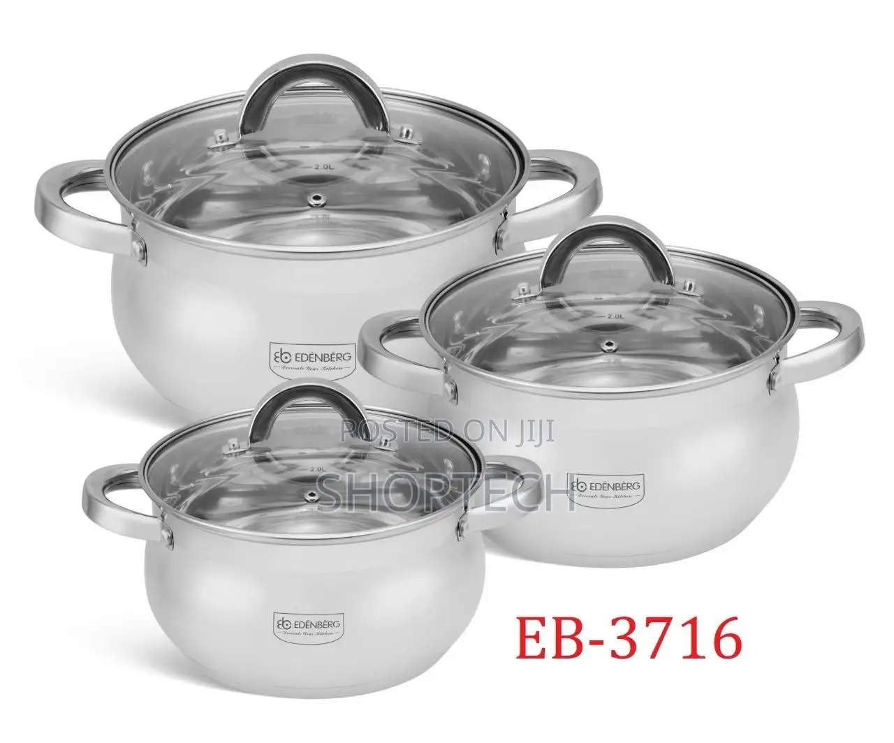 6 Pieces EDENBERG Stainless Steel Cookware Pot