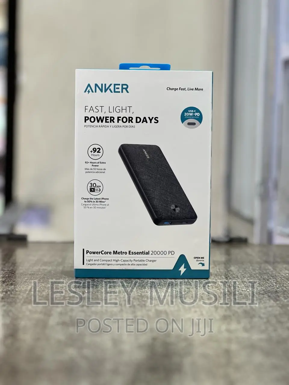 Anker Powercore Metro Essential 20000 Pd - Black Fabric
