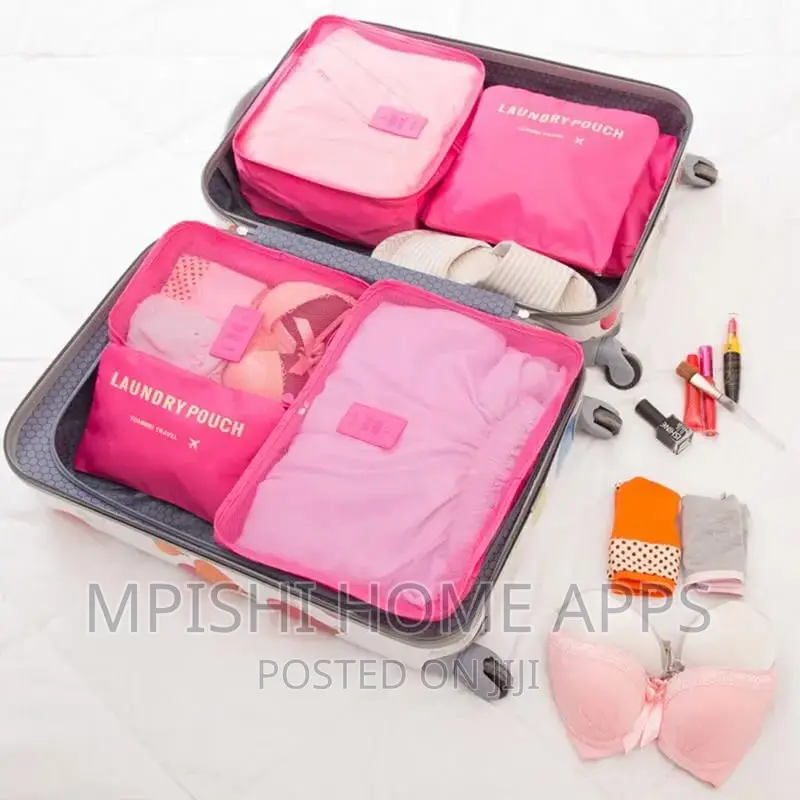 6pcset Travel Suitcase Organizer Foldable Cosmetic Organizer
