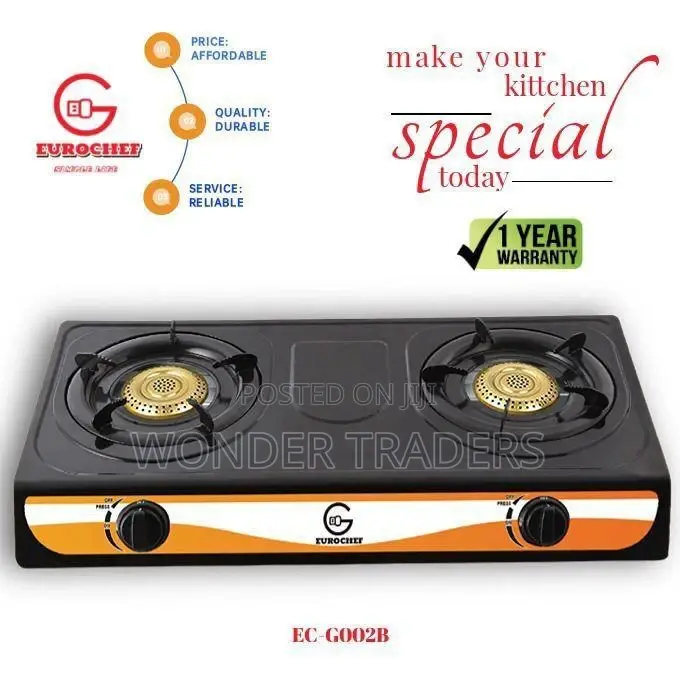 2 Burner Mettalic Eurochef Black