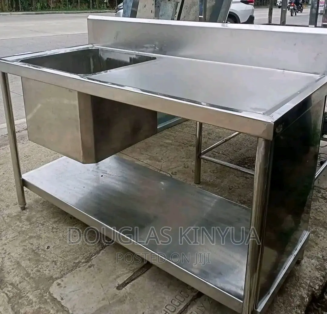 150cm X 56cm Stainless Steel Single Bowl Washing Sink.