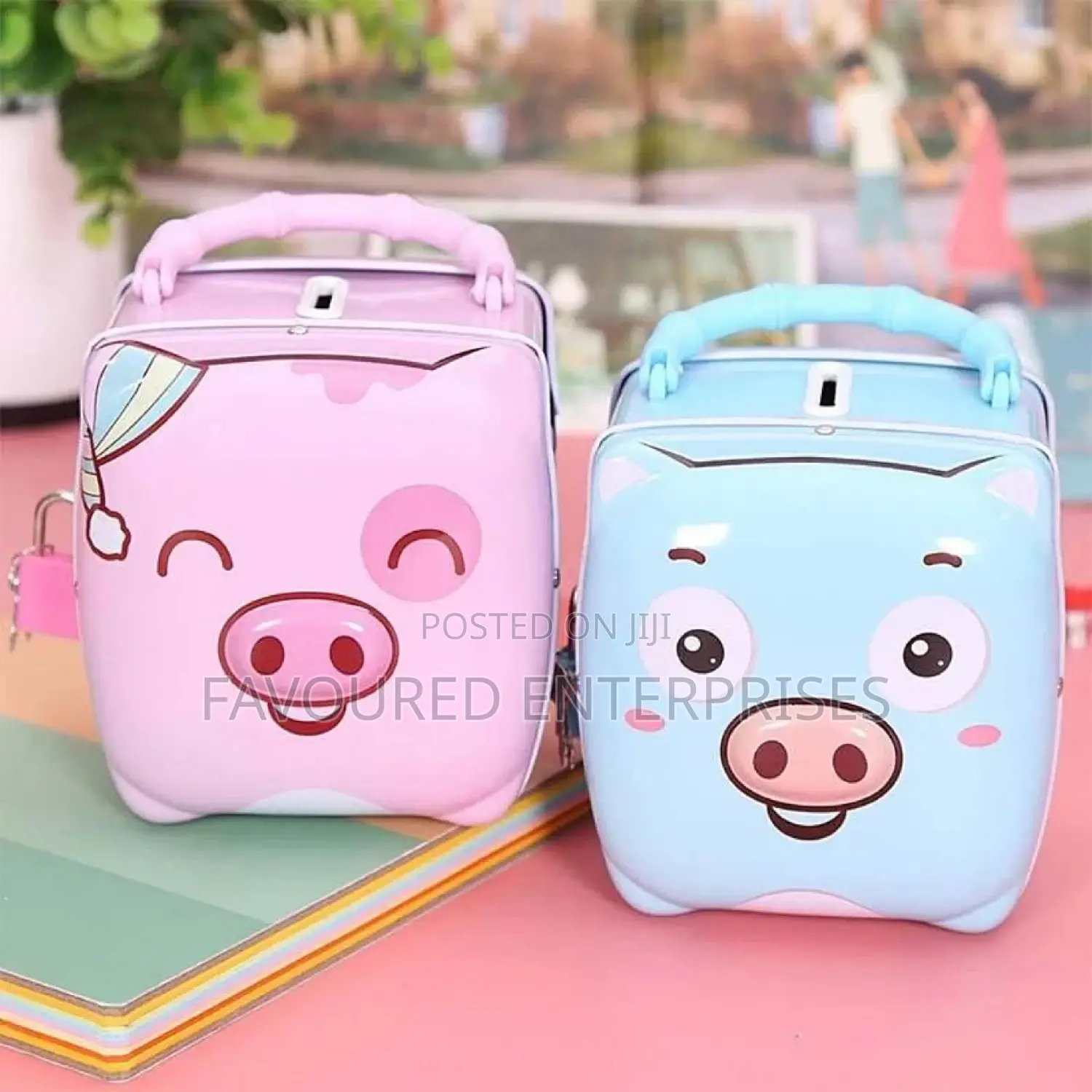 Cute Piggy-Shaped Safe With Iron Lock for Kids -