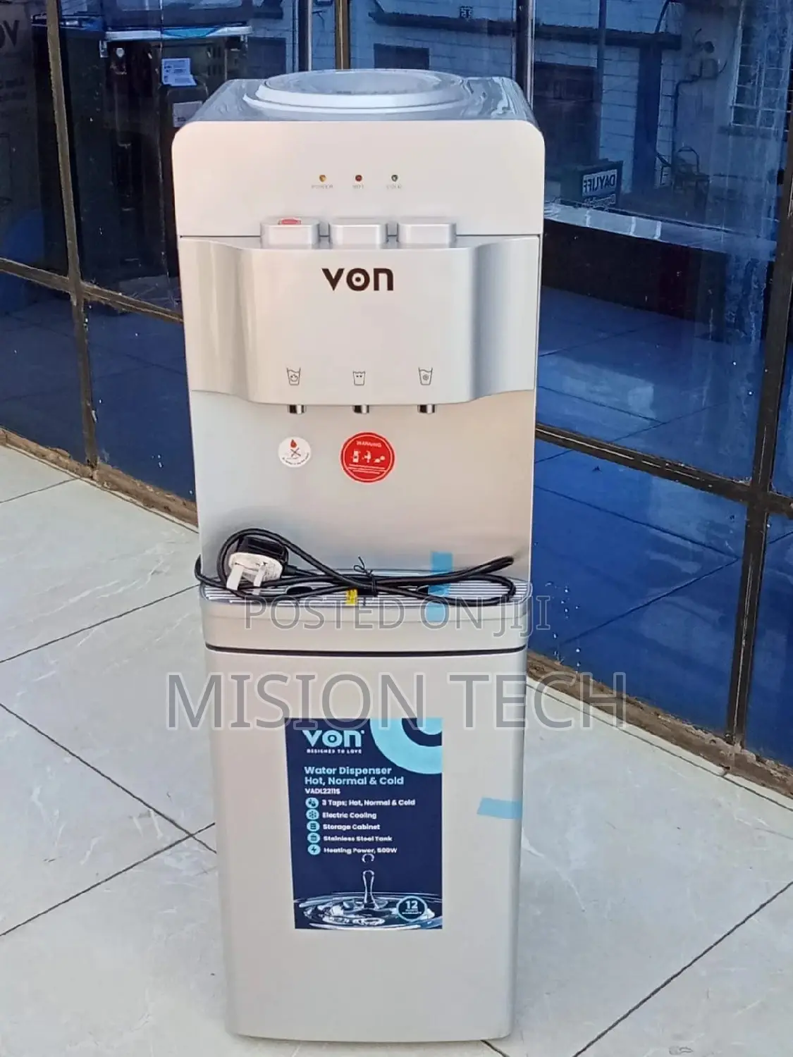 Von VADL2211S Electric Cooling Water Dispenser - Silver