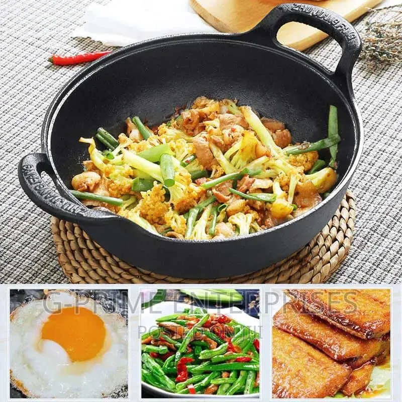 Cast Iron Wok Pan