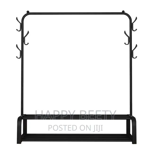 *Cloth Rack With Double Lower Storage Shelf for Boxes