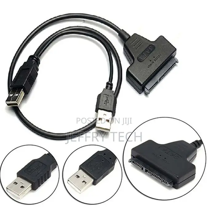 USB 2.0 to 2.5inch 22pin 7+15 ATA SATA 2.0 HDD/SSD Adapter