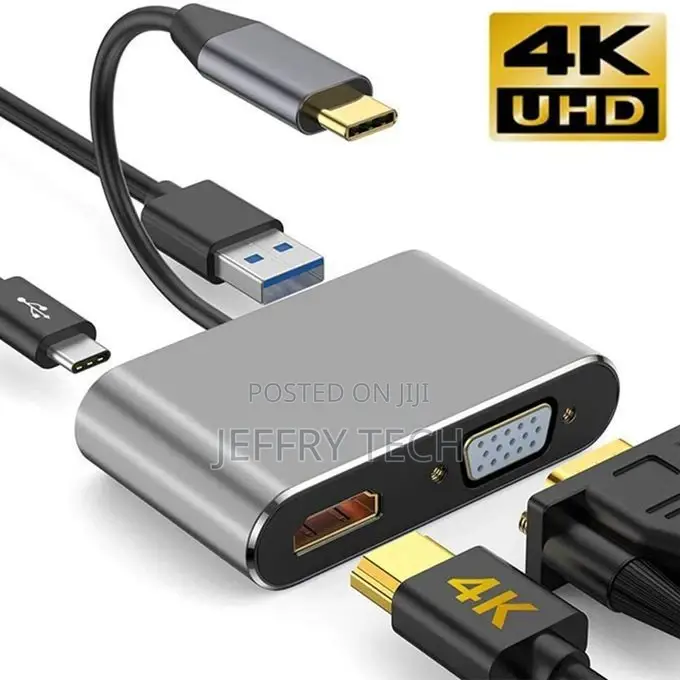 USB C to HDMI VGA Adapter 4-in-1 Type C
