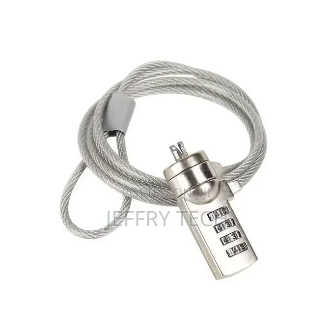 Combination Cable Lock for Laptop 4ft Made of Galvanized Wir