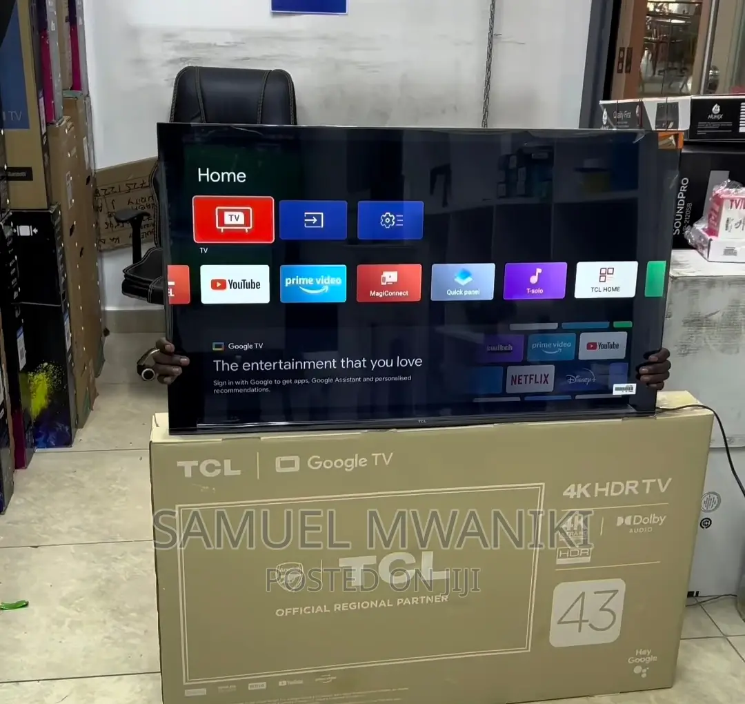 TCL 43” Frameless Uhd Google TV, Voice Control