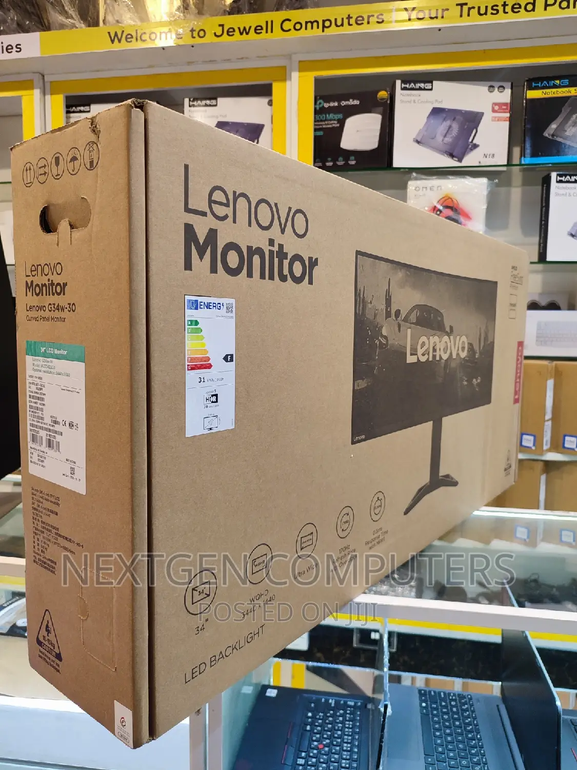 Lenovo G34w-30 34" Wqhd(3440) 170hz Gaming Curved Monitor