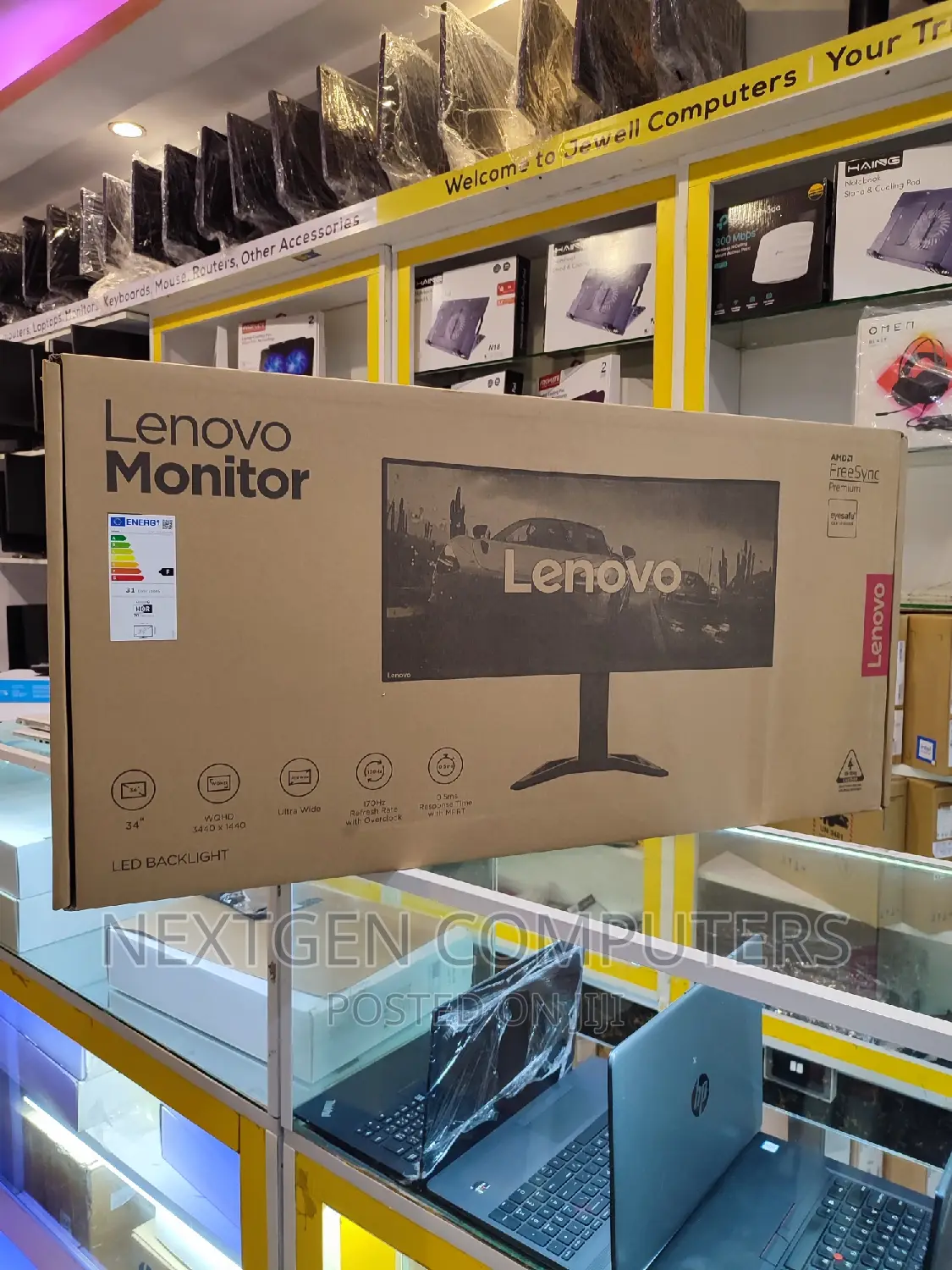 Lenovo G34w-30 34" Wqhd(3440) 170hz Gaming Curved Monitor