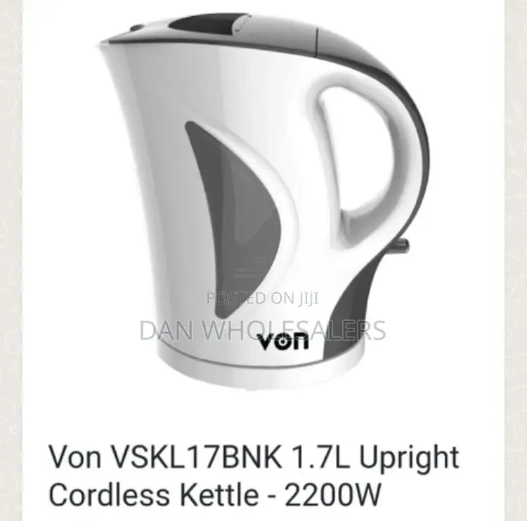 Cordless Kettle Vskl17bnk White and Black 1.7ltrs