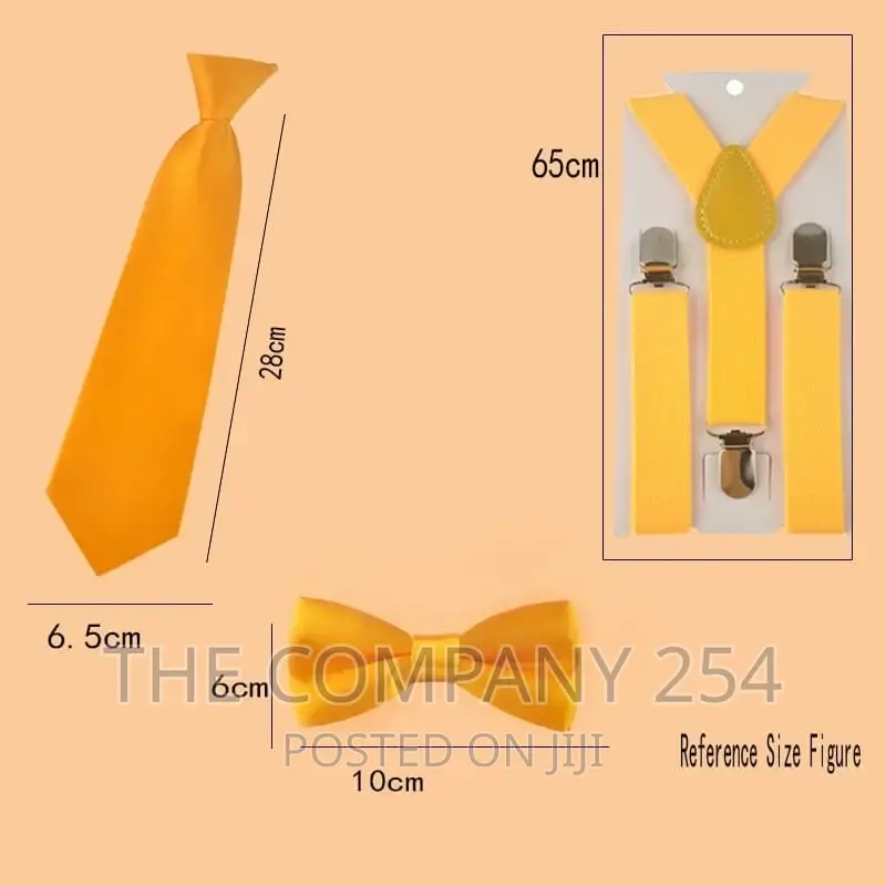 Kids Elastic Suspenders Bow Tie Set Matching .