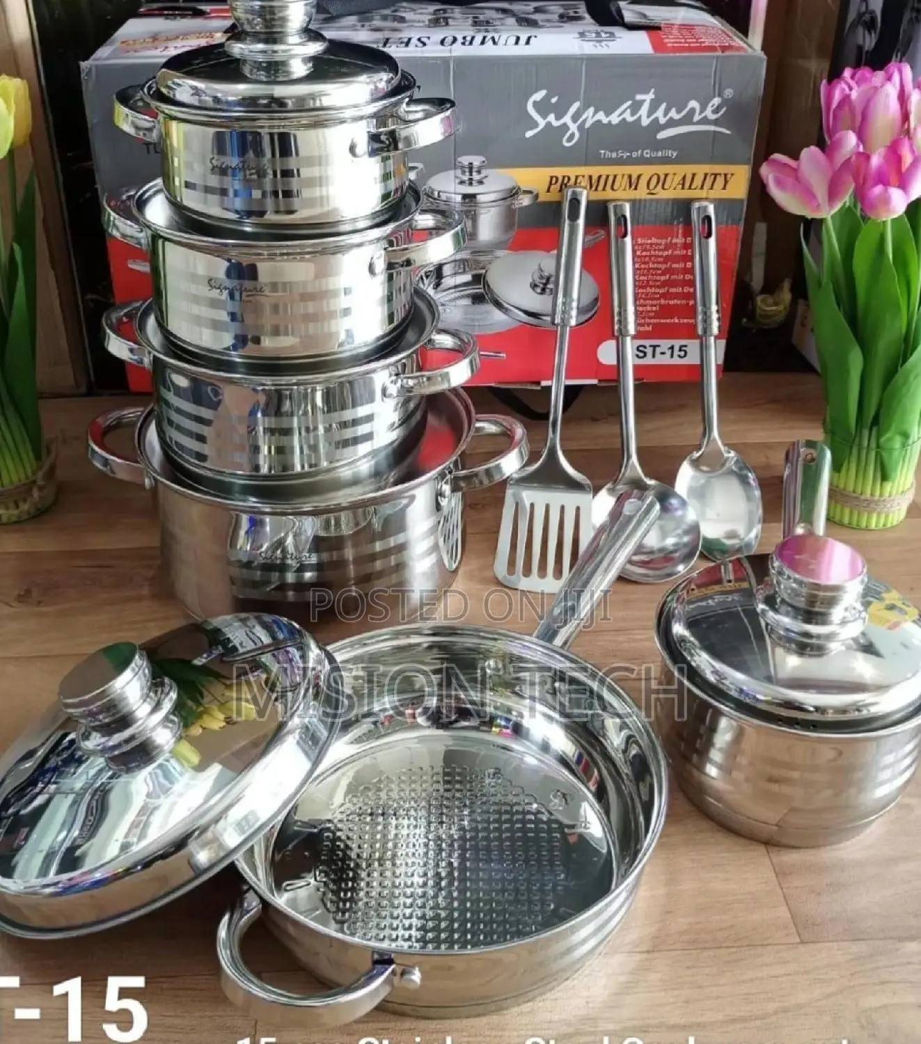 15 PCS Stainless Steel Cookware Set
