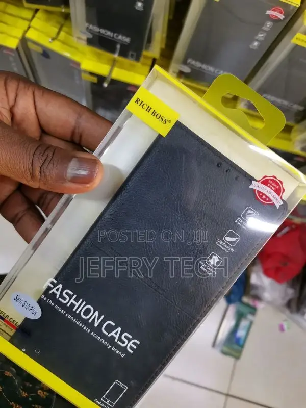 Richboss Samsung S10 Plus Leather Flip Cover Case Black