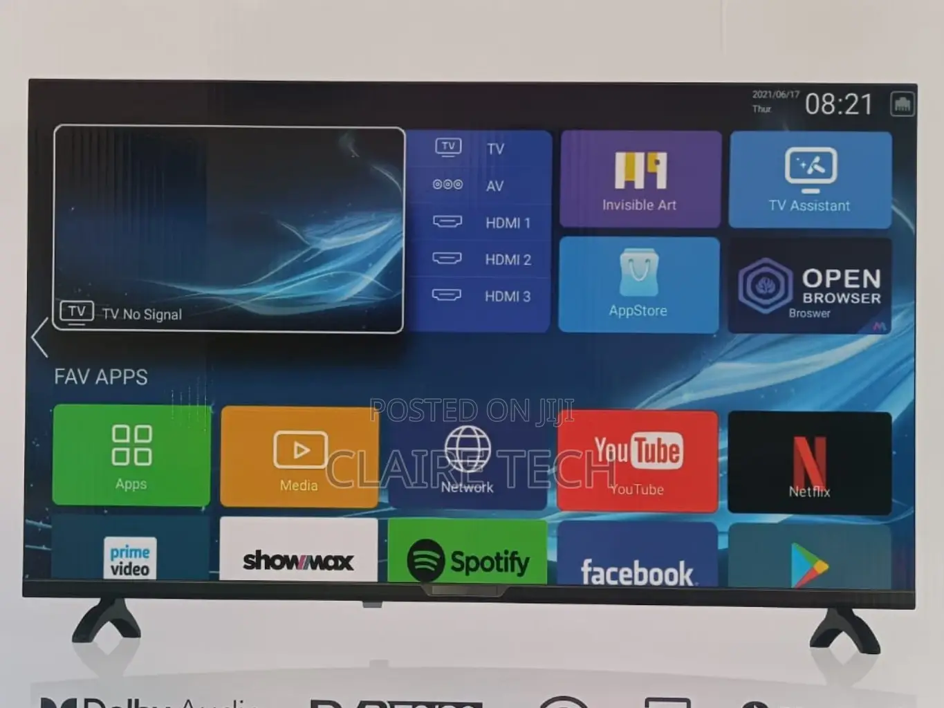 Vision Plus 43"FHD Frameless Android OS Smart Tv Black