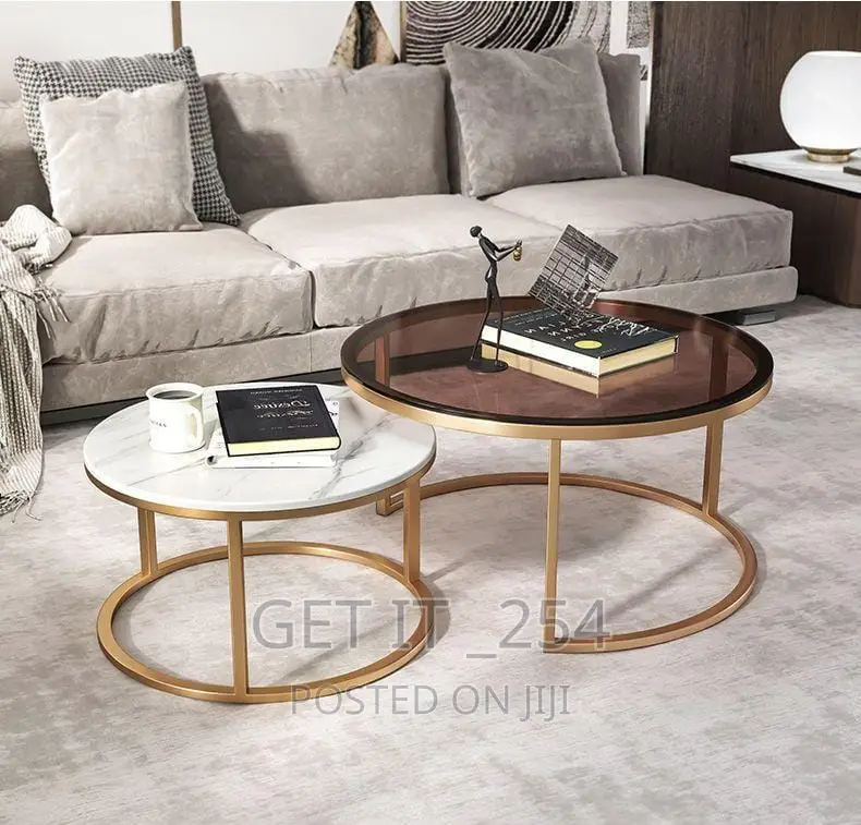 Nesting Table With Golden Stands