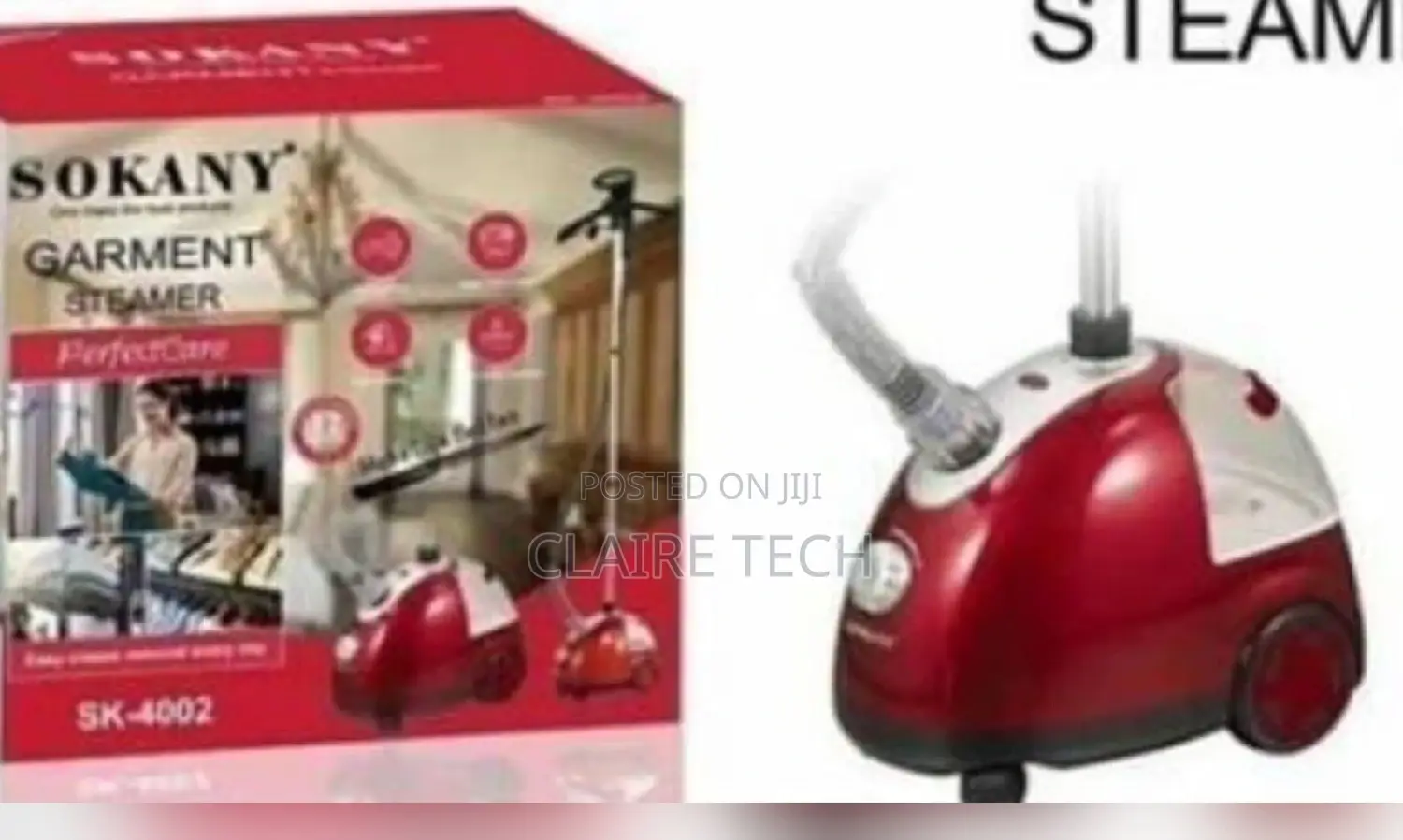 Red Sokany Stand Garment Steamer 1.6 L Sk-4000