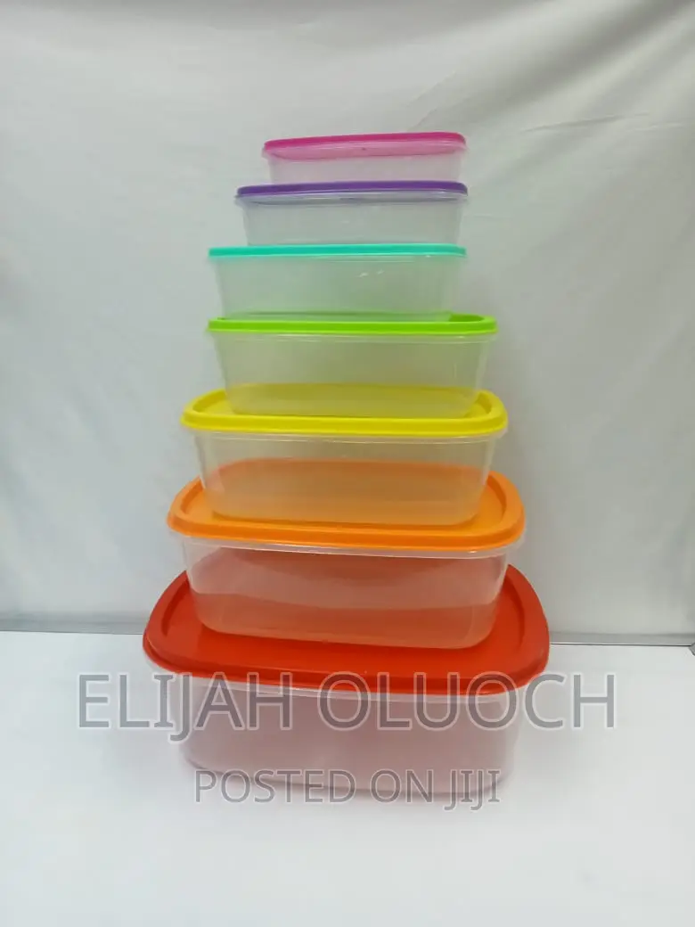 7pcs Multicoloured Plastic Storage Containers