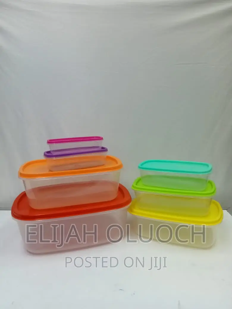 7pcs Multicoloured Plastic Storage Containers