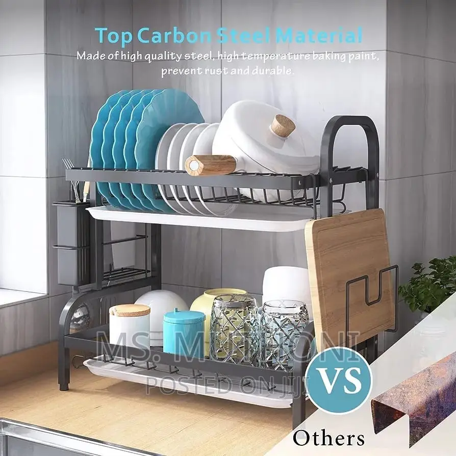 High Quality Heavy Duty 2tier Dish Rack With Cutlery Holder
