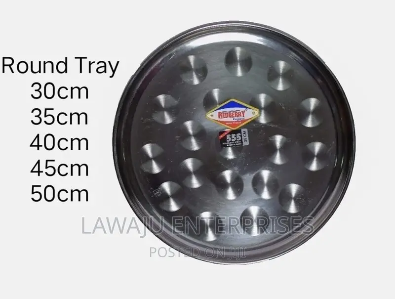 30cm Round Stainless Steel Tray