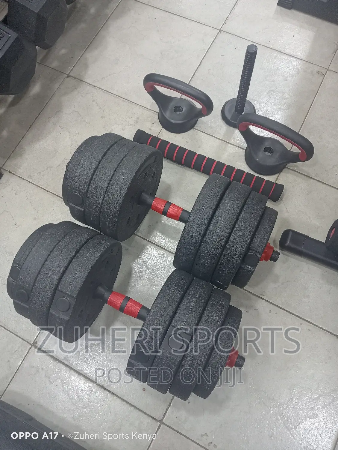 40kg Dumbbell Barbell Kettlebell Set Adjustable Home Workout