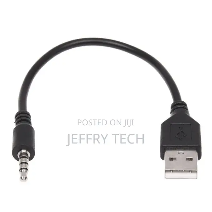 3.5mm Plug AUX Audio Jack to USB 2.0 Male Charger Cable