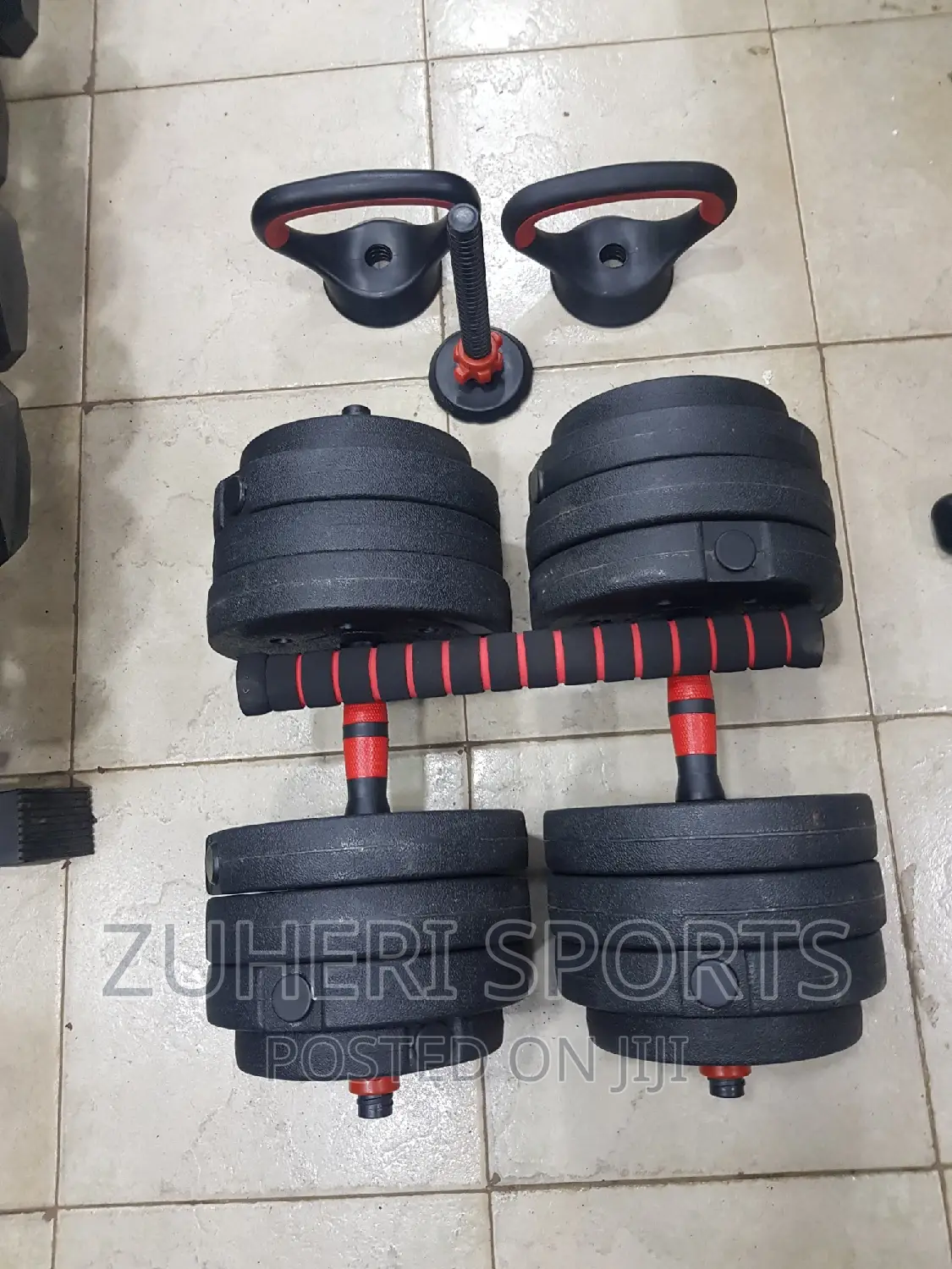 30kg Adjustable Kettlebell Dumbbell Barbell Set Homegym